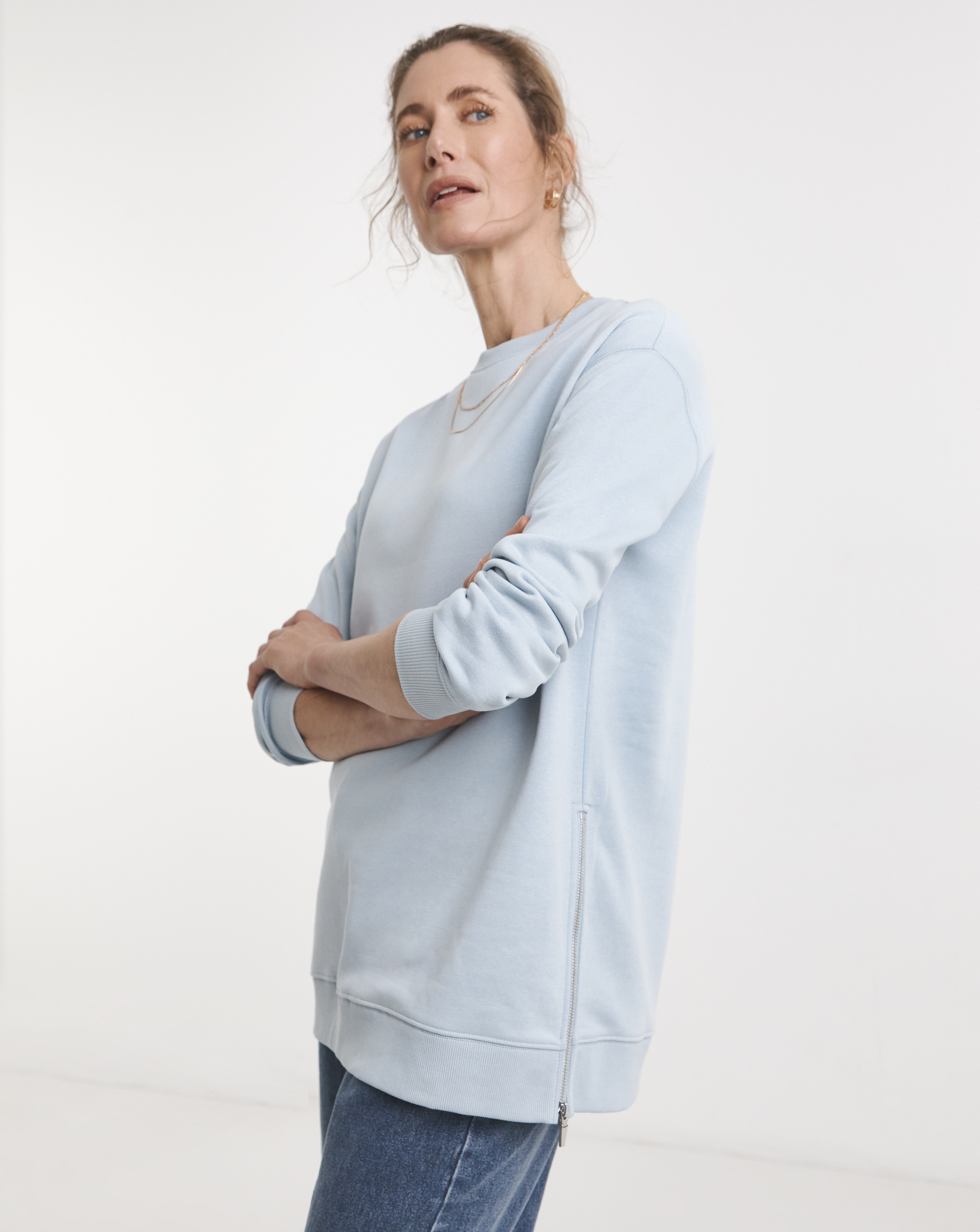 Side Zip Longline Sweat