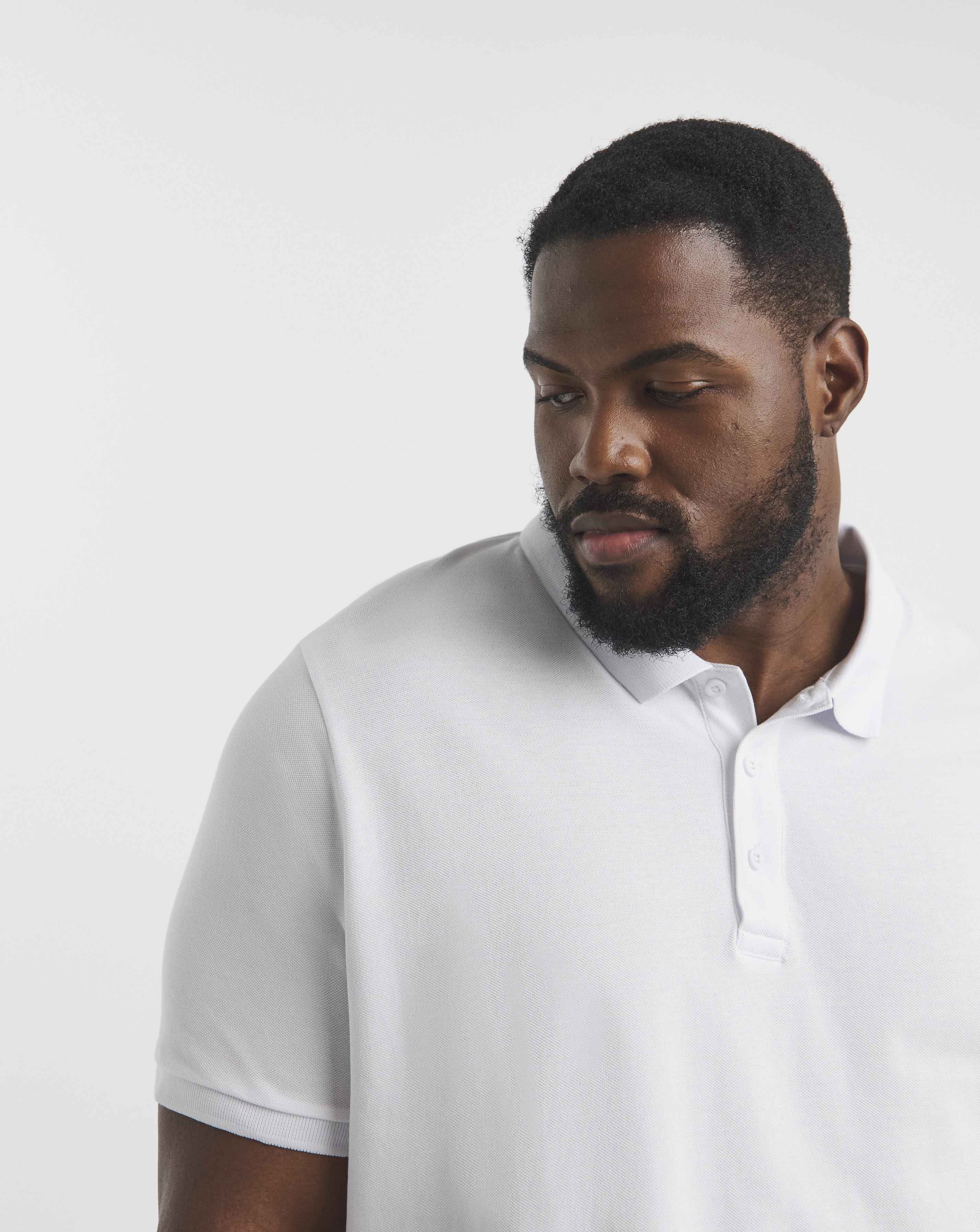 Pure Cotton Pique Polo Long- White