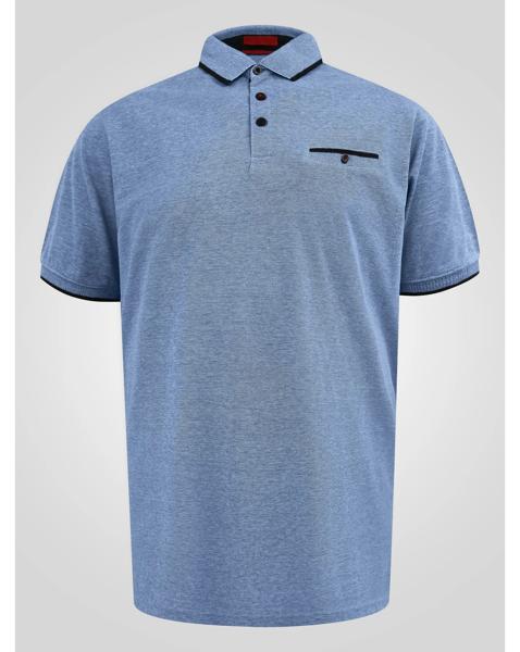 D555 Harvey Blue Jacquard Collar Polo