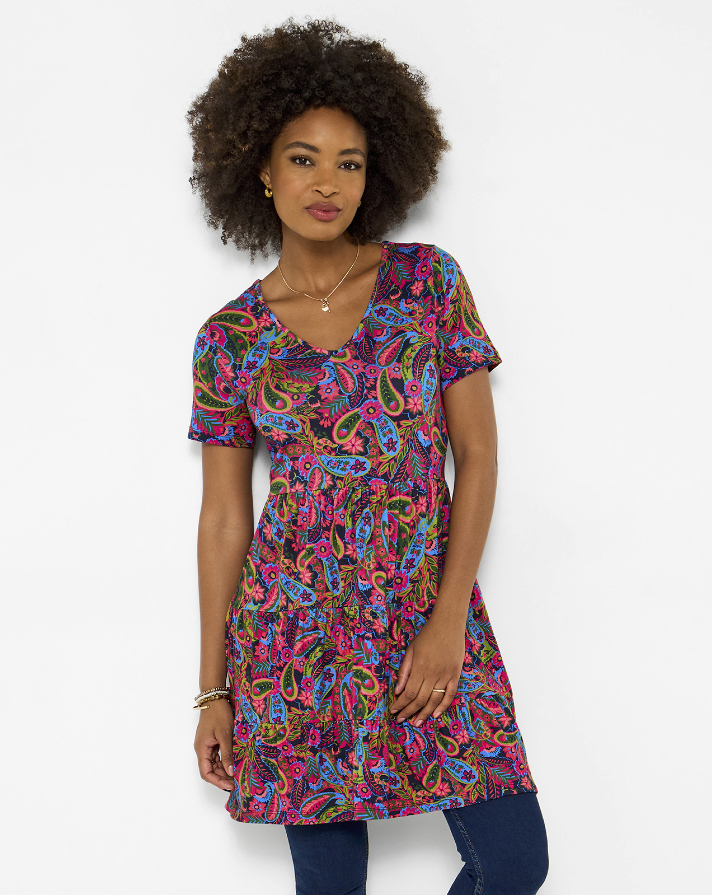 JB Summer Paisley Jersey Tunic Top