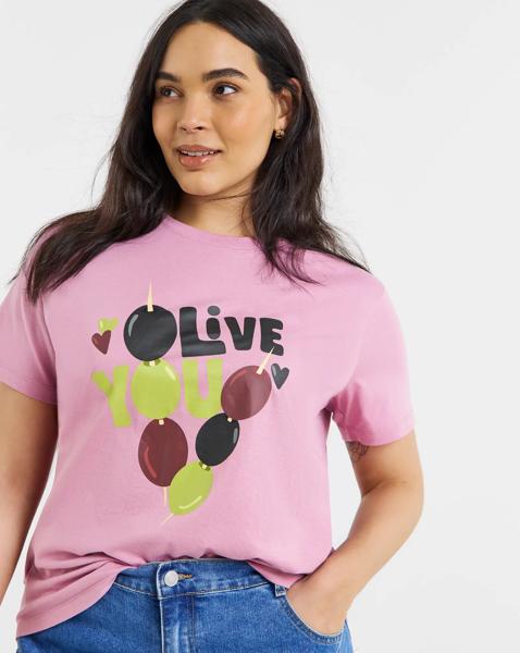 Olive You Graphic Slim Fit T-Shirt