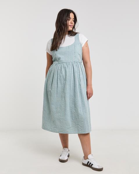 Simply Be - Women's Gingham Textured Sundress With Pockets - Size 20 - Blue check