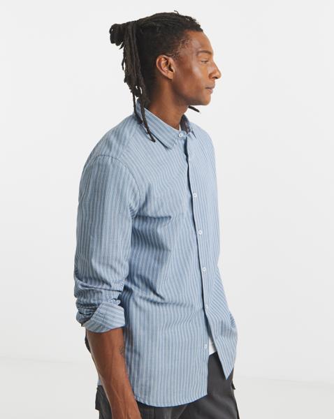 Long Sleeve Poplin Stripe Shirt