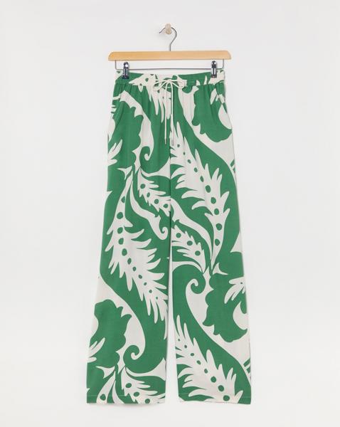 Spun Viscose Pull On Wide Leg Trousers