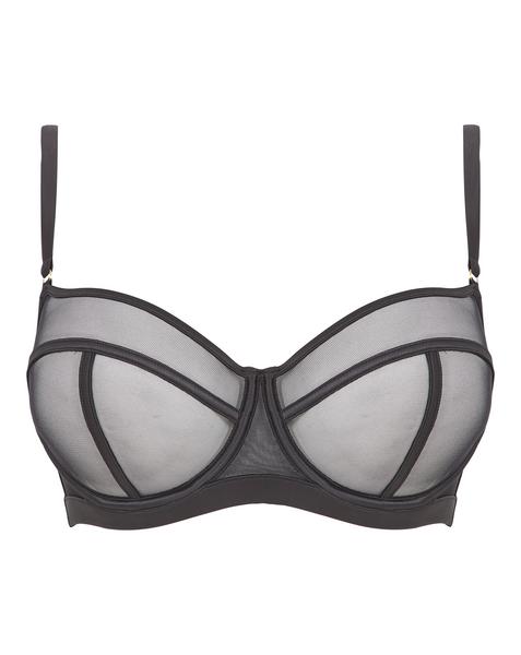 Figleaves Pimlico Non Padded Underwired Balcony Bra B-G - Black