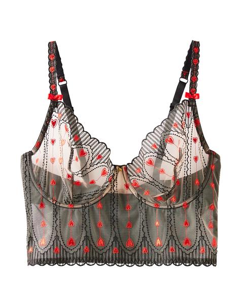Sexy Stripy Hearts Non Padded Bra