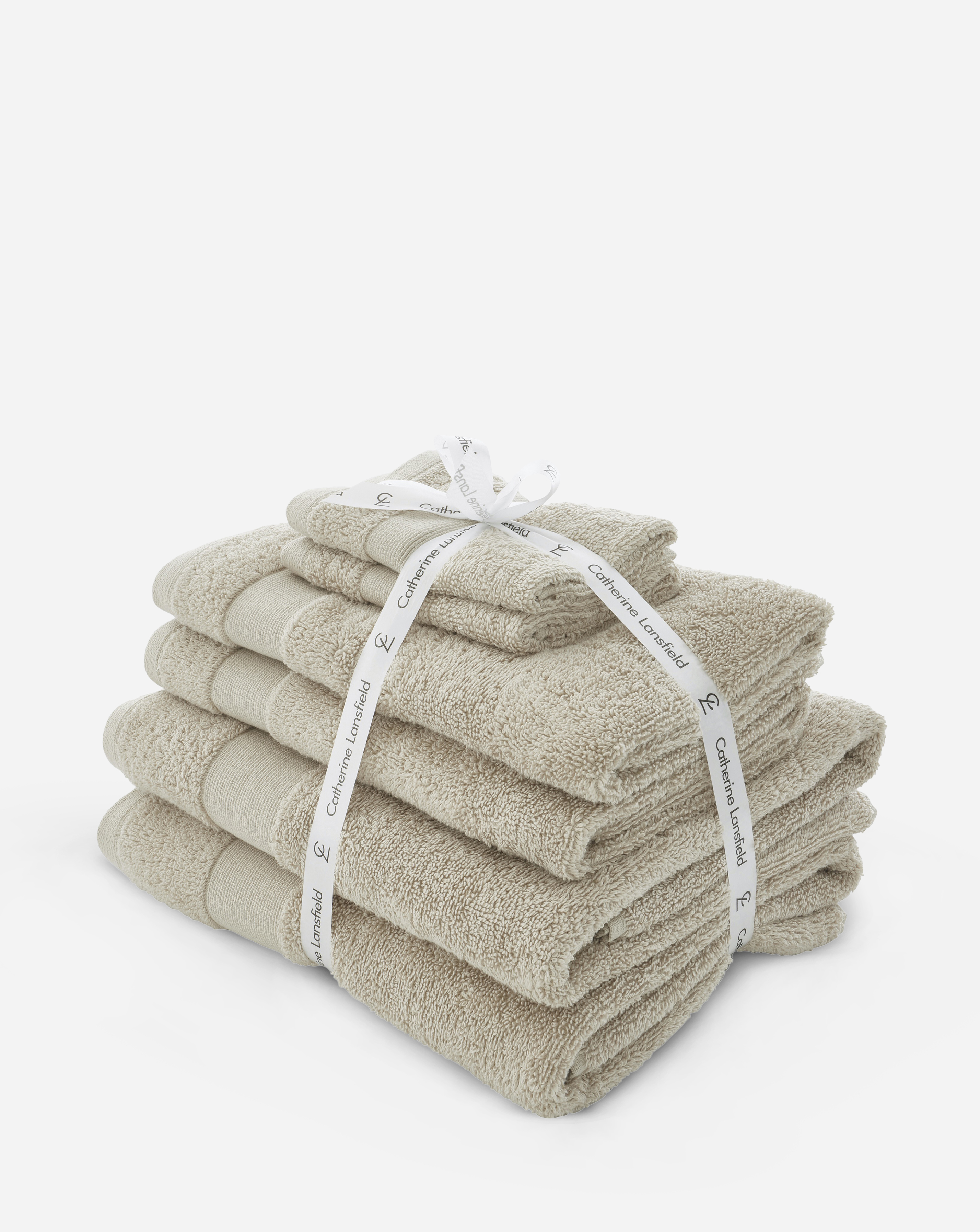 Catherine Lansfield Natural Anti Bacterial Piece Towel Bale Size 6