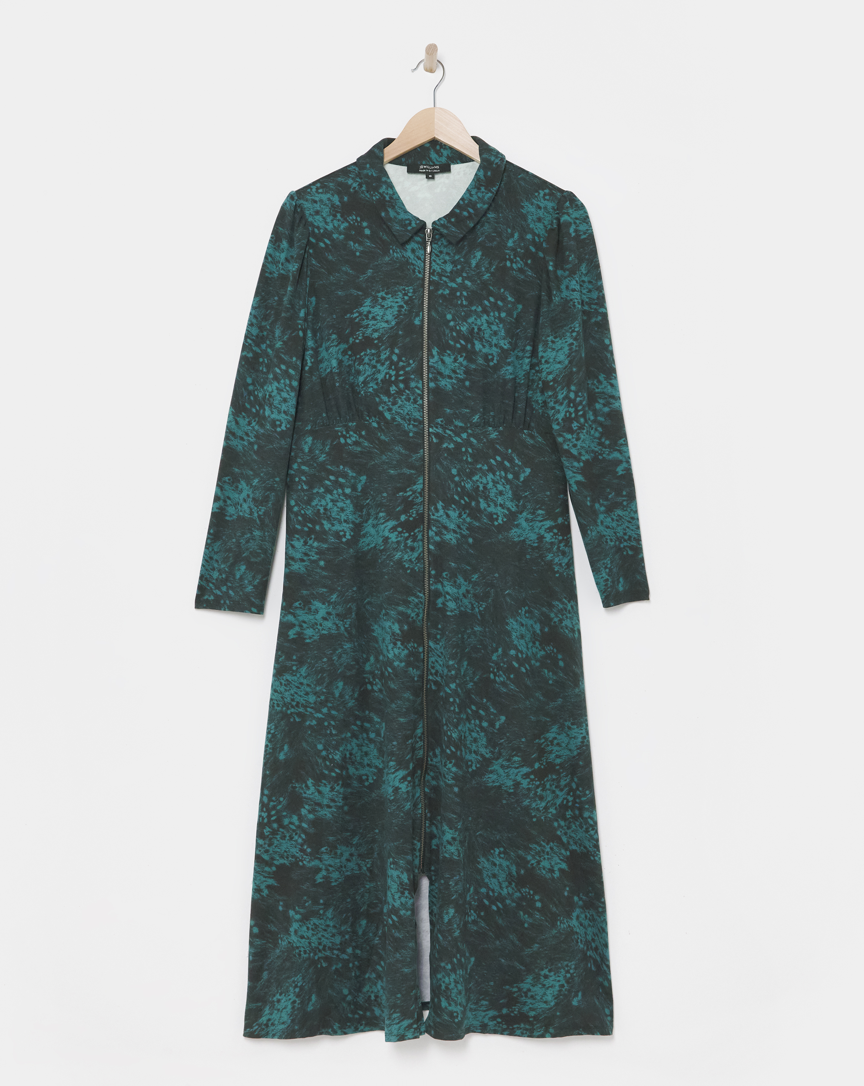 Soft Touch Jersey Zip Front Midi Dress