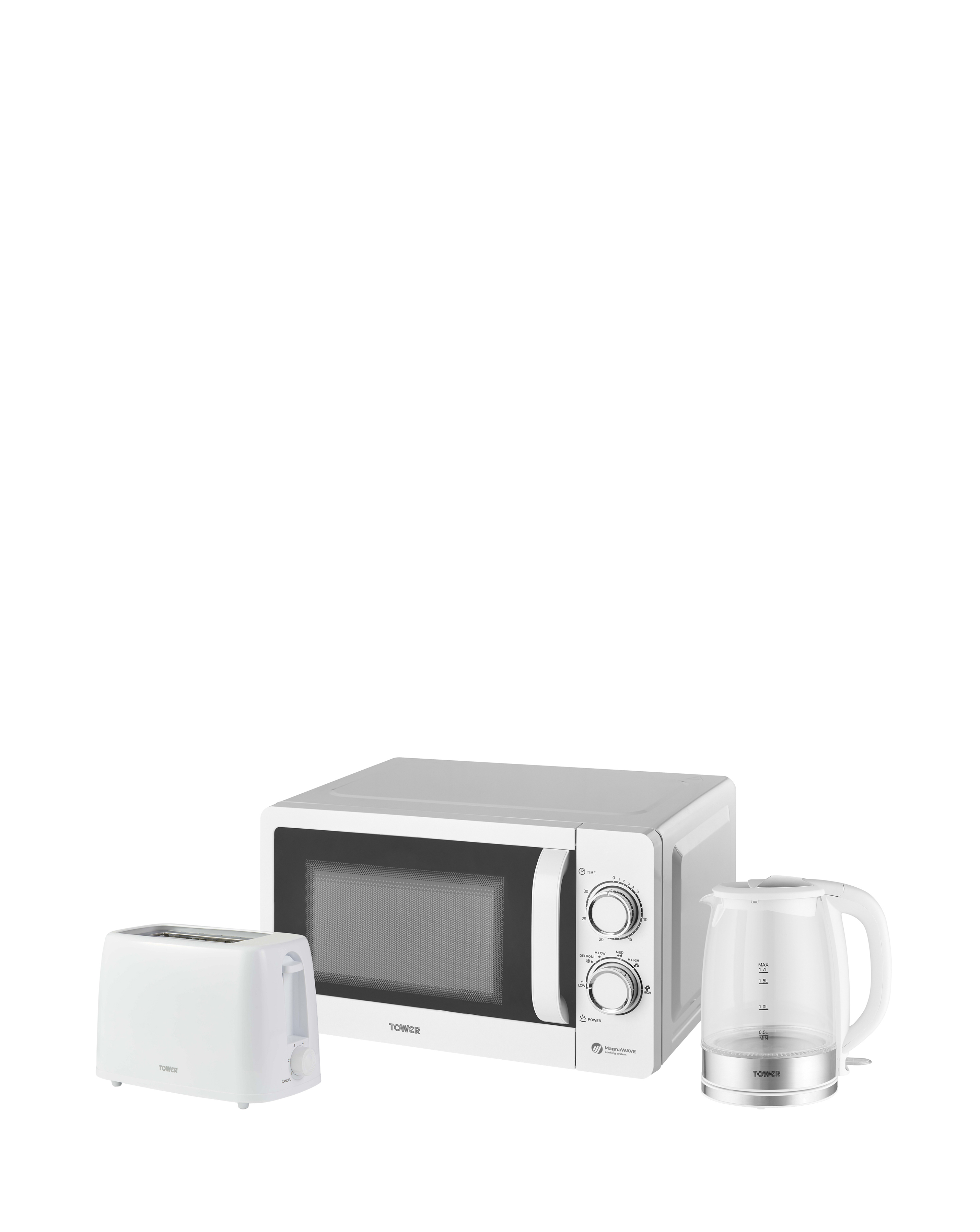 Tower Kettle, Toaster, Microwave