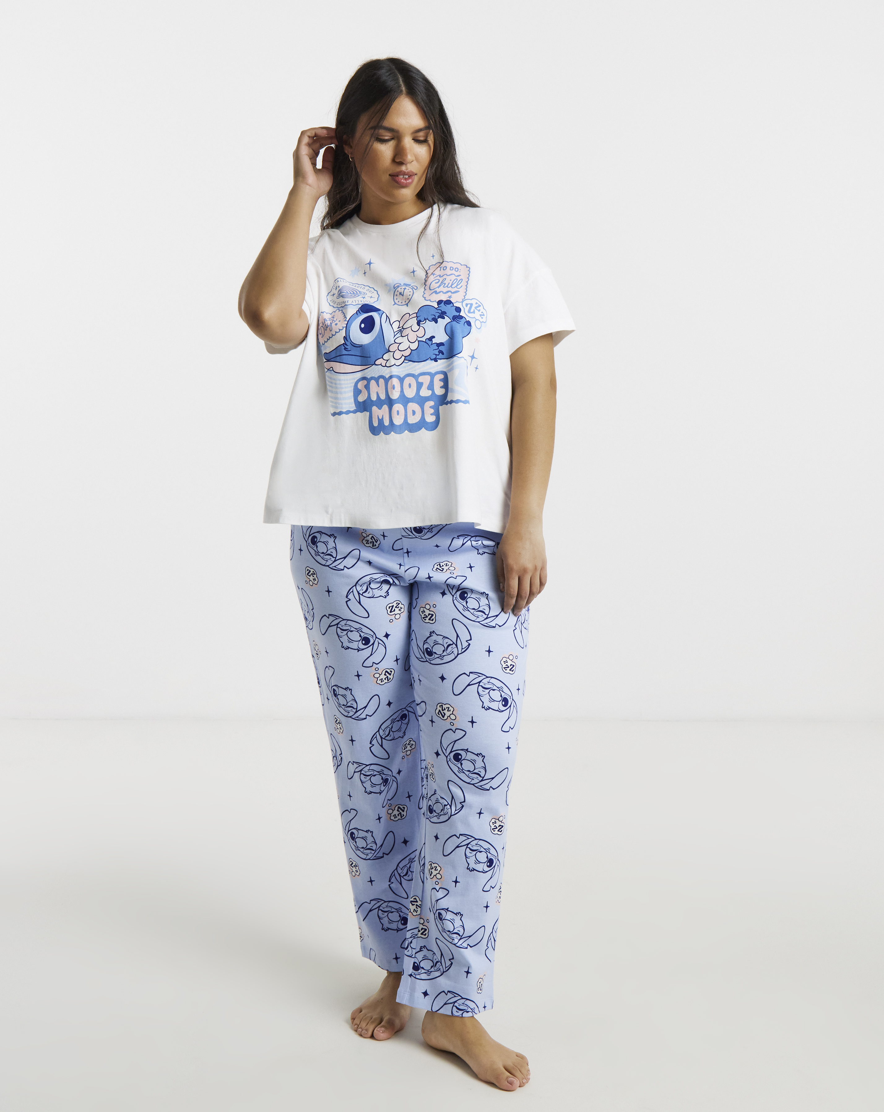 Stitch Snooze Mode Graphic Pyjama Set