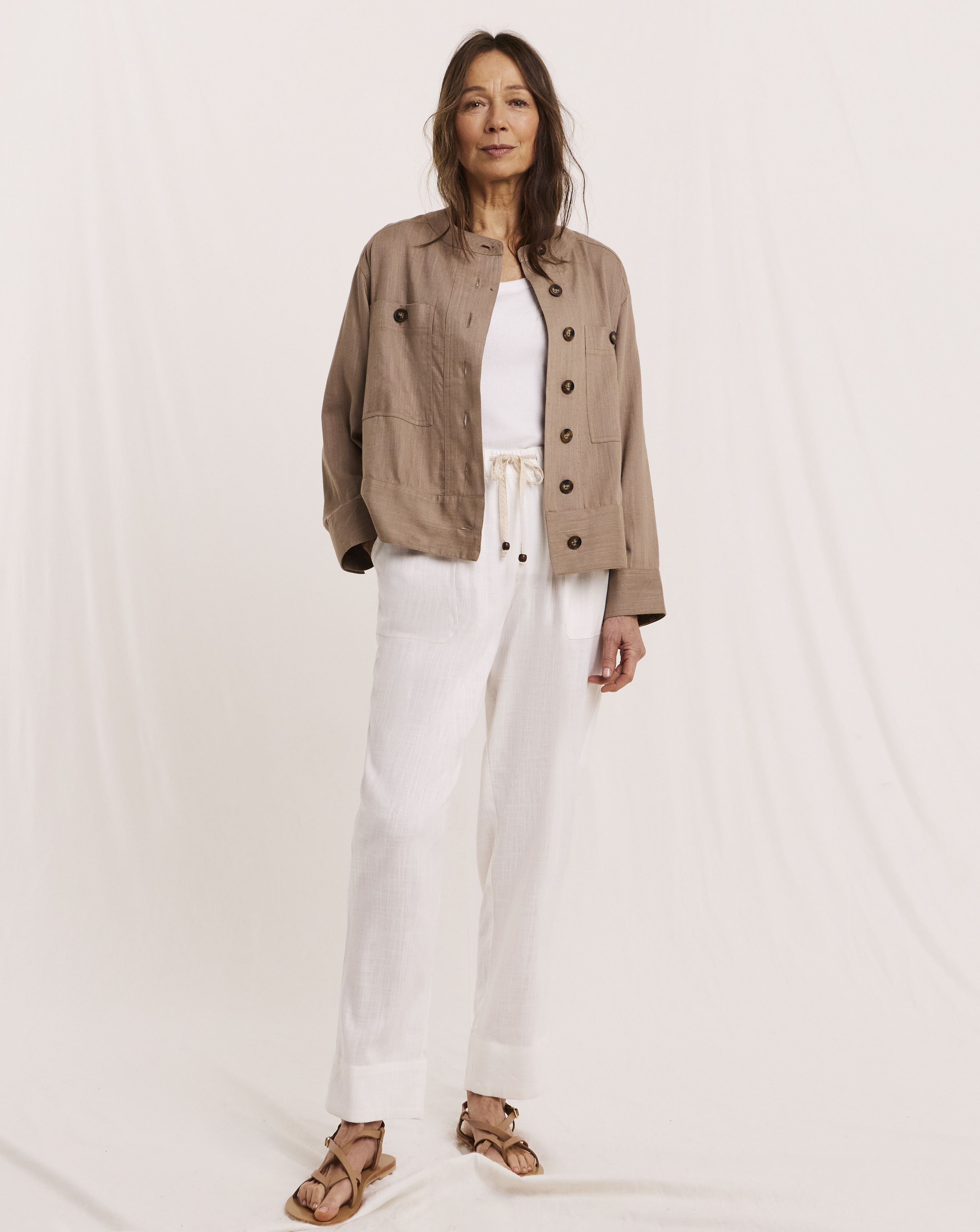 Julipa Petite Tapered Linen Trousers