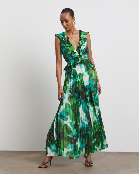 Joanna Hope Ruffle Pleated Dress