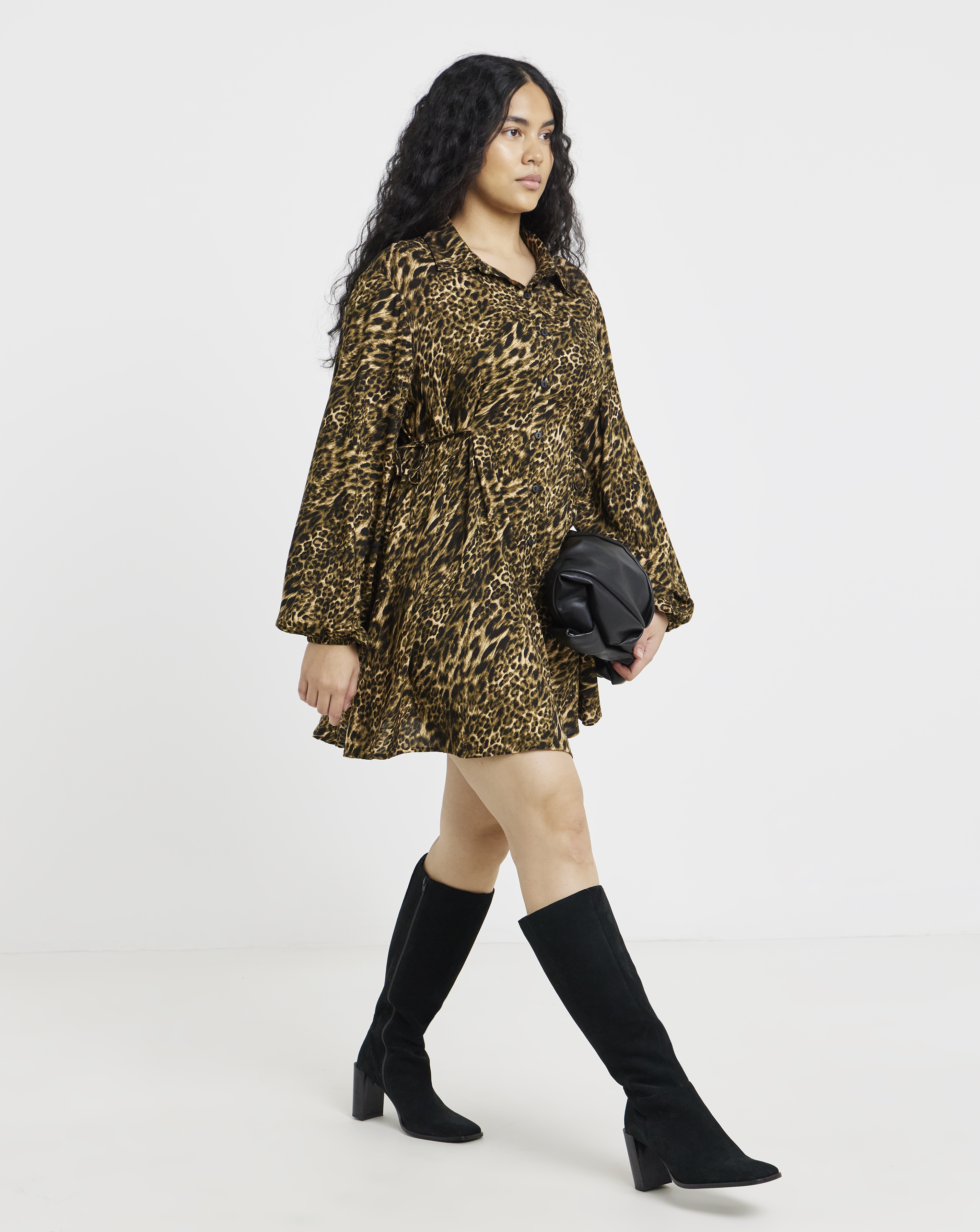 Leopard Print Shirt Dress