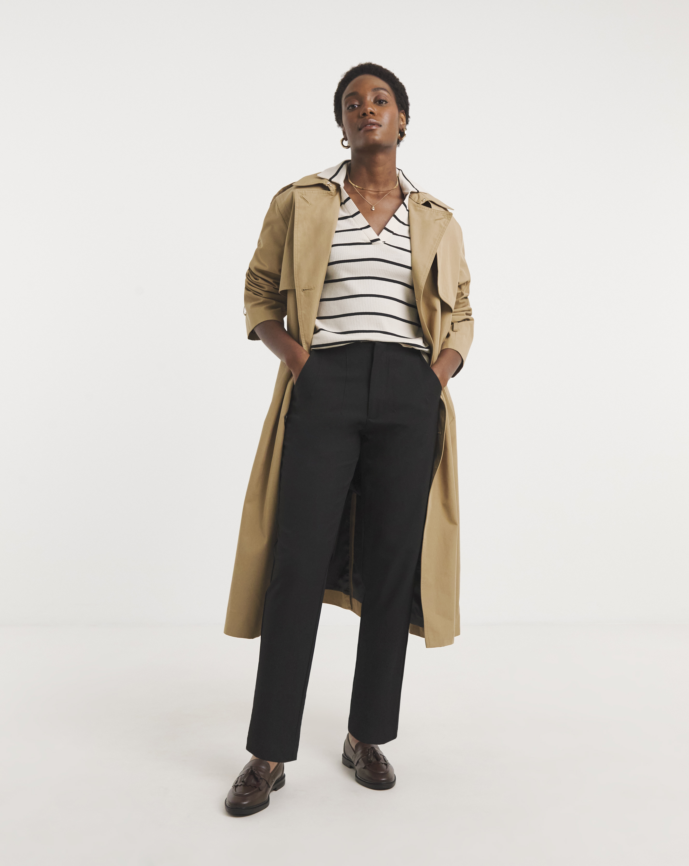 Stretch Twill Tapered Trousers