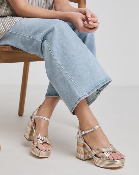 Multi Strap Platform Heel Extra Wide