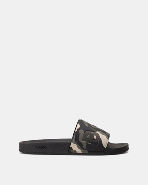 BOSS Camo Logo Slide - Green