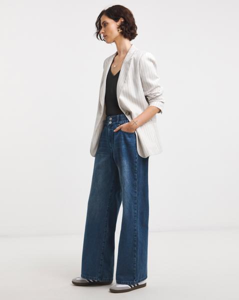 Elasticated Waist Wide Leg Jeans