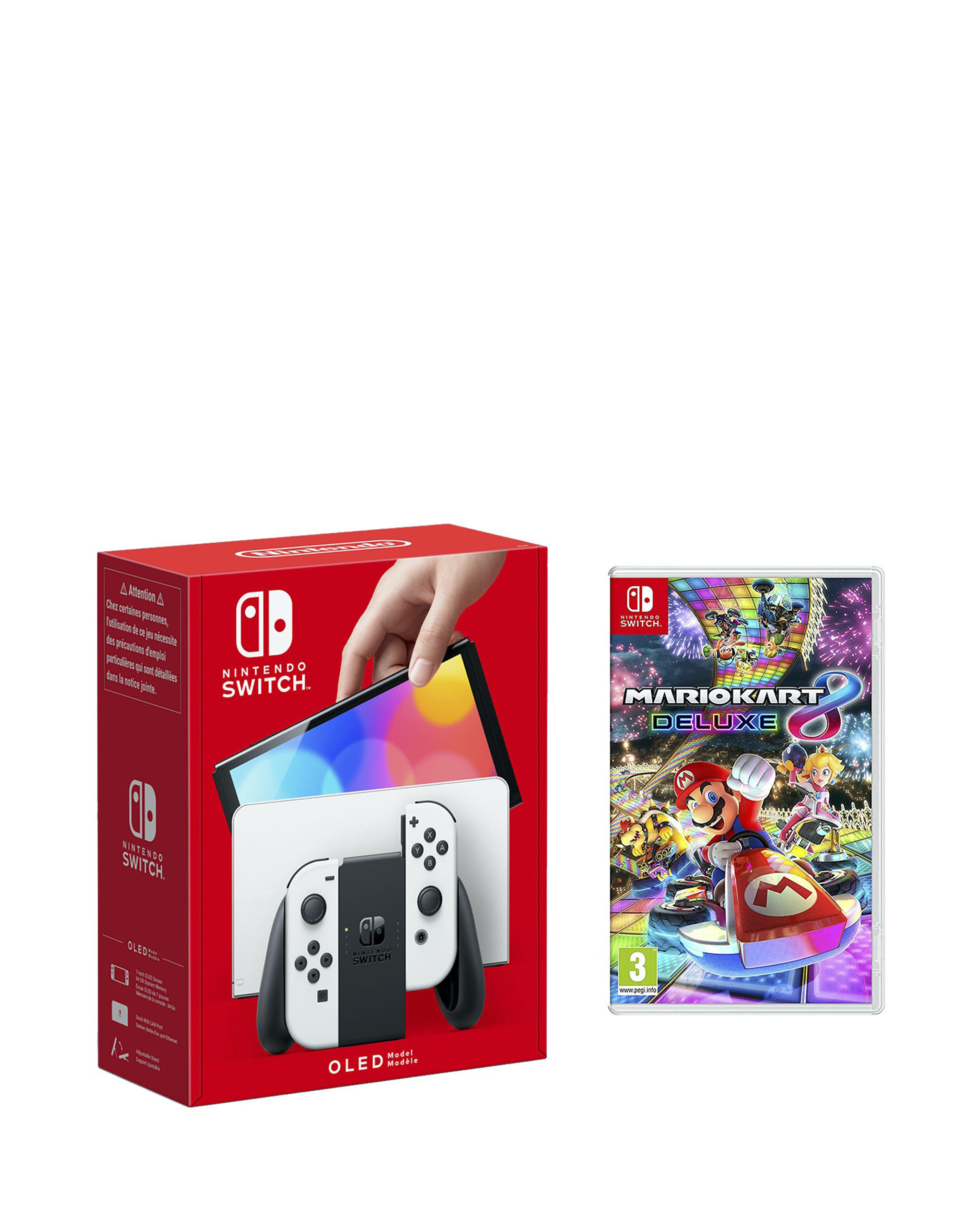 Switch OLED White + Mario Kart 8 Deluxe