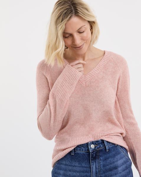 Sheer V Neck Jumper