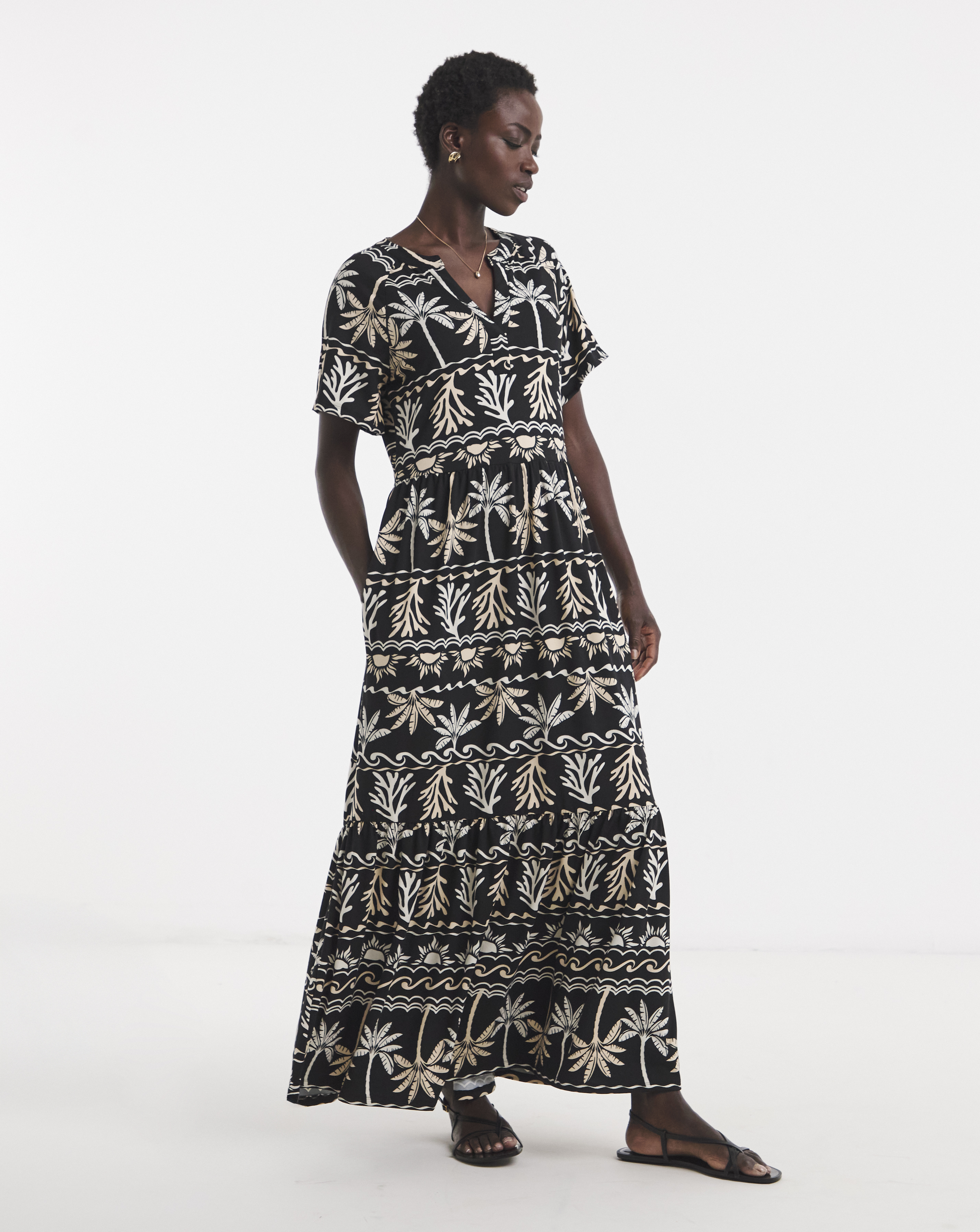 Soft Touch Notch Neck Maxi Dress