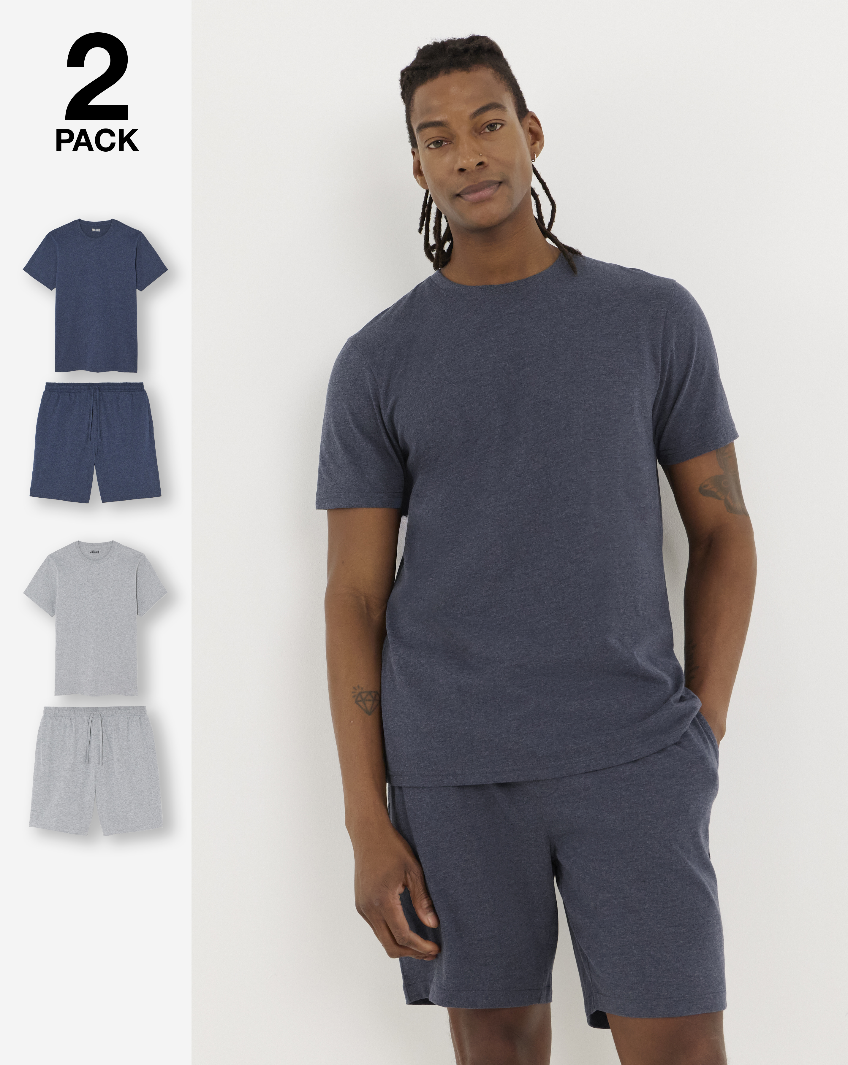 2 Pack T-Shirt And Short PJs