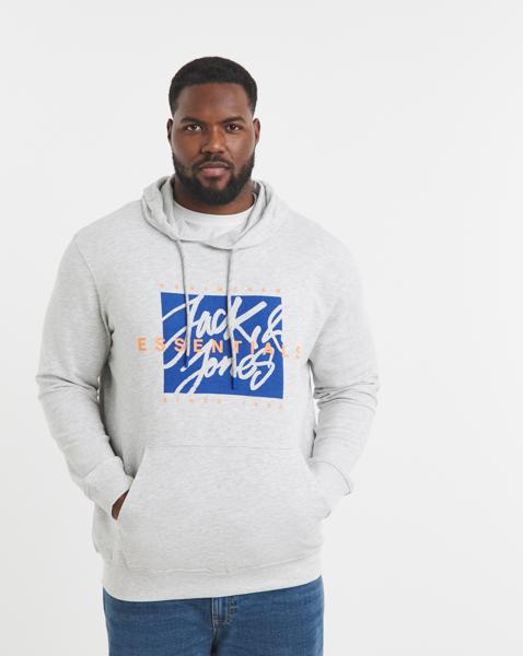 Jack & Jones Colton Logo Hoodie - Grey