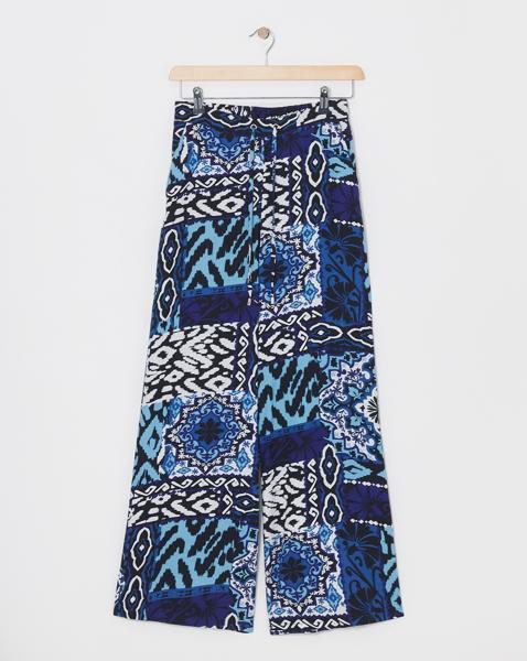 Spun Viscose Pull On Wide Leg Trousers
