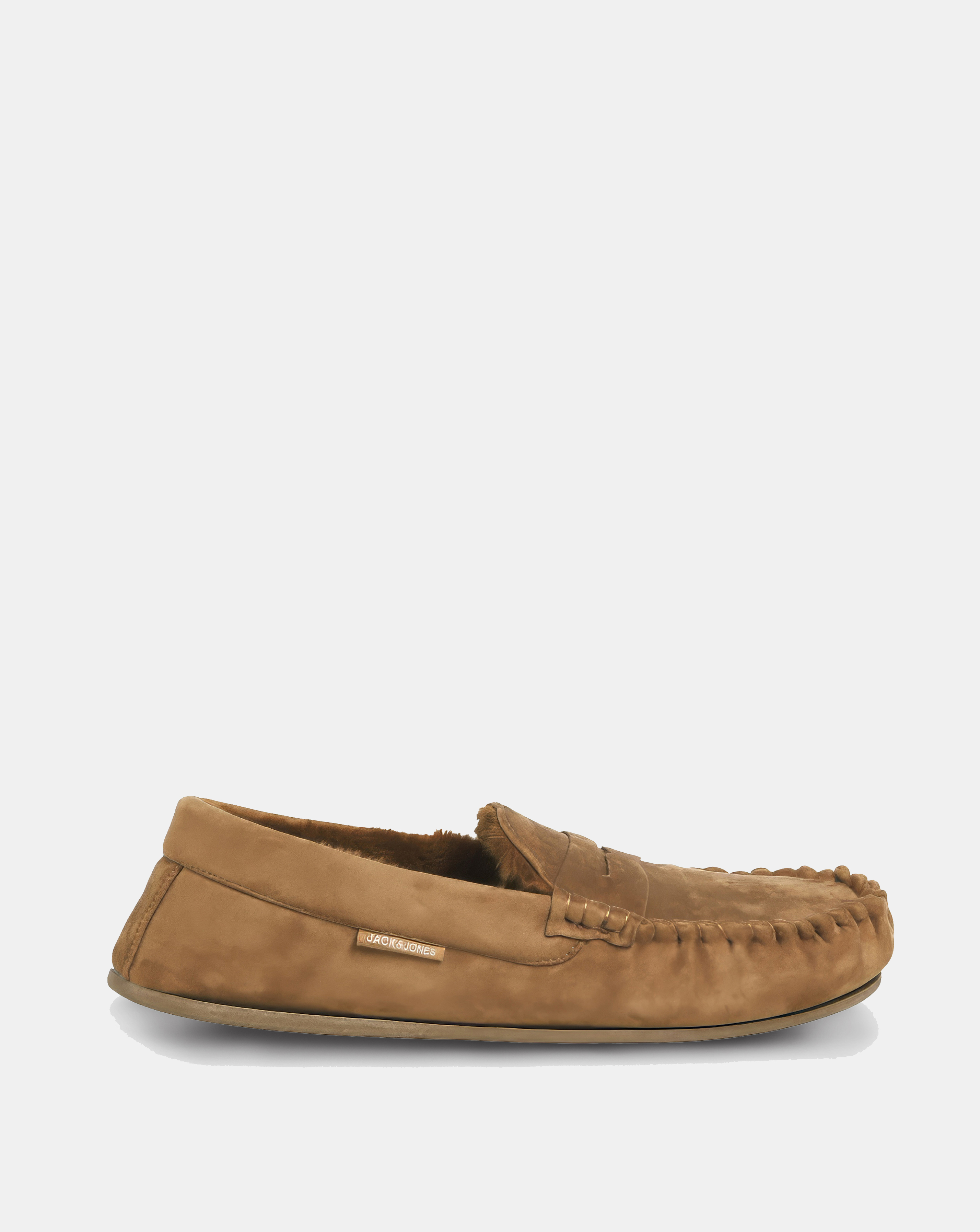 Jack & Jones Mens Mark Moc Cosy Lined Slip-On Slippers, Brown, Size 43, Men - Image 2