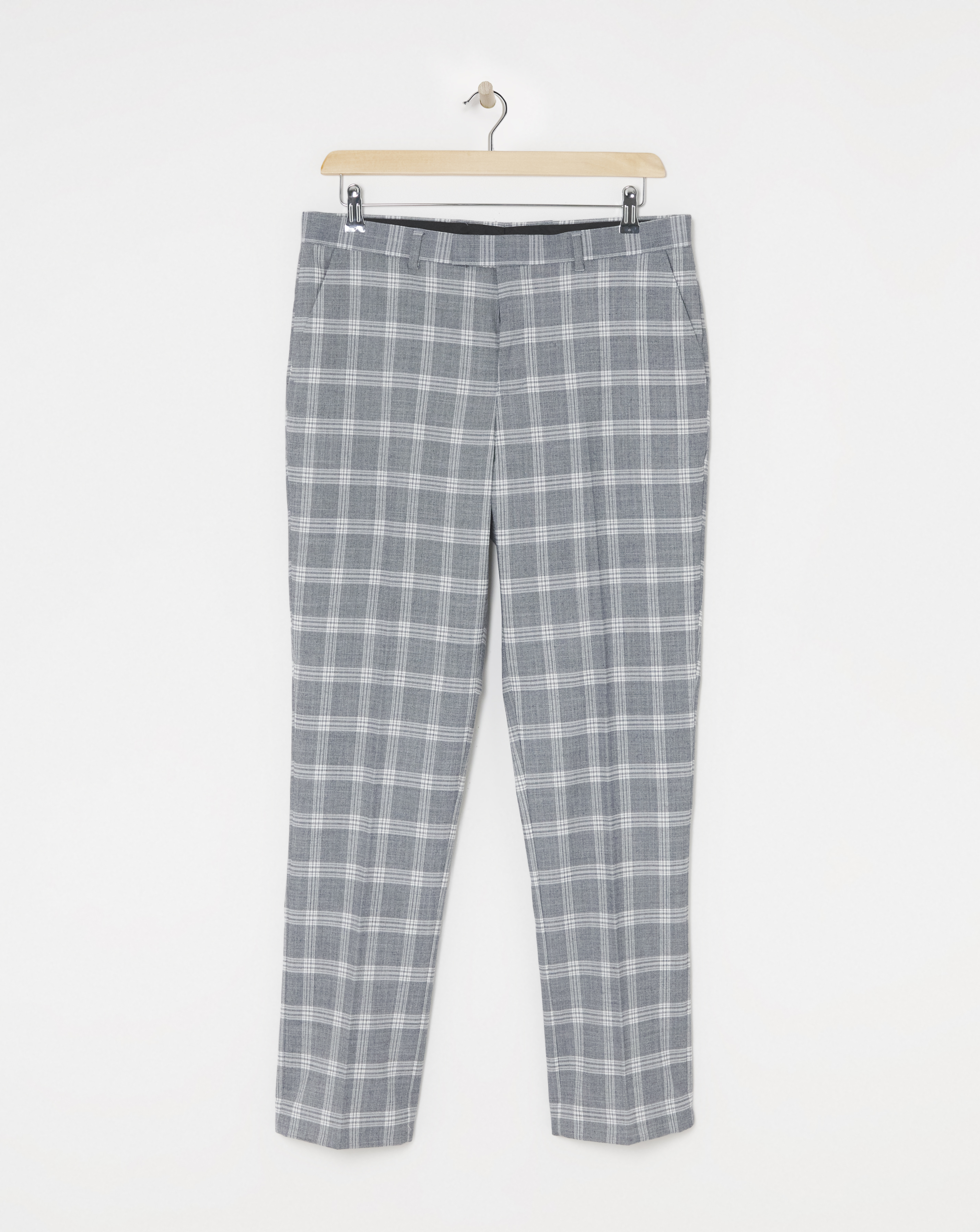 Light Grey Check Reg Fit Suit Trouser
