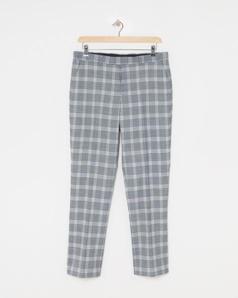 Light Grey Check Reg Fit Suit Trouser