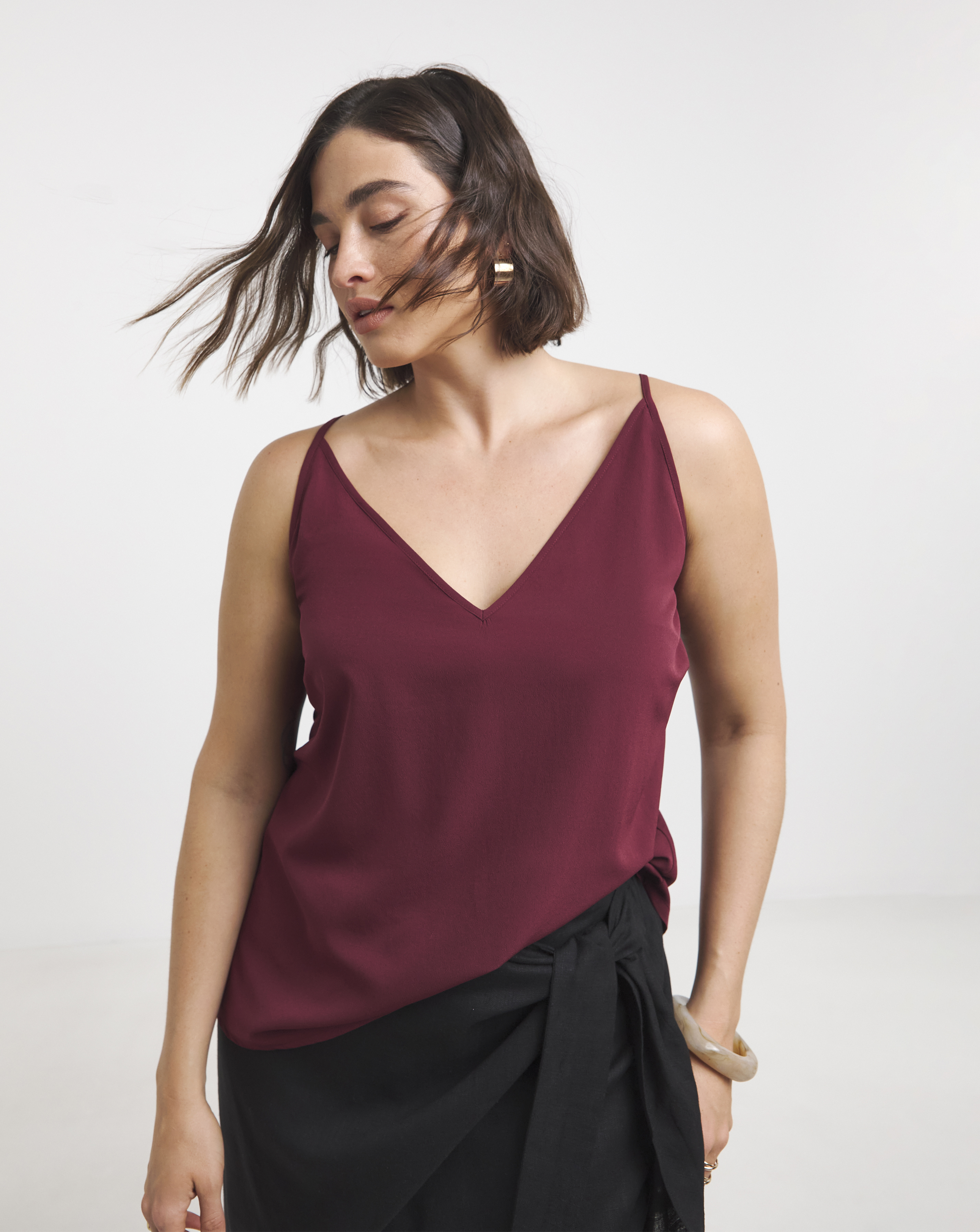 Burgundy V Neck Cami