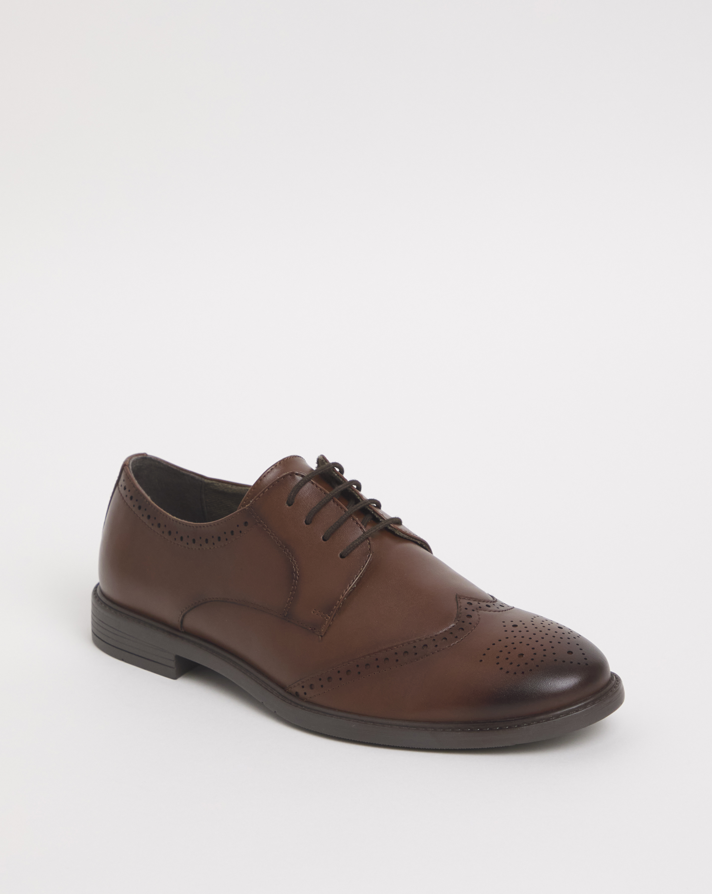 Leather Look Formal Brogue Extra Wide
