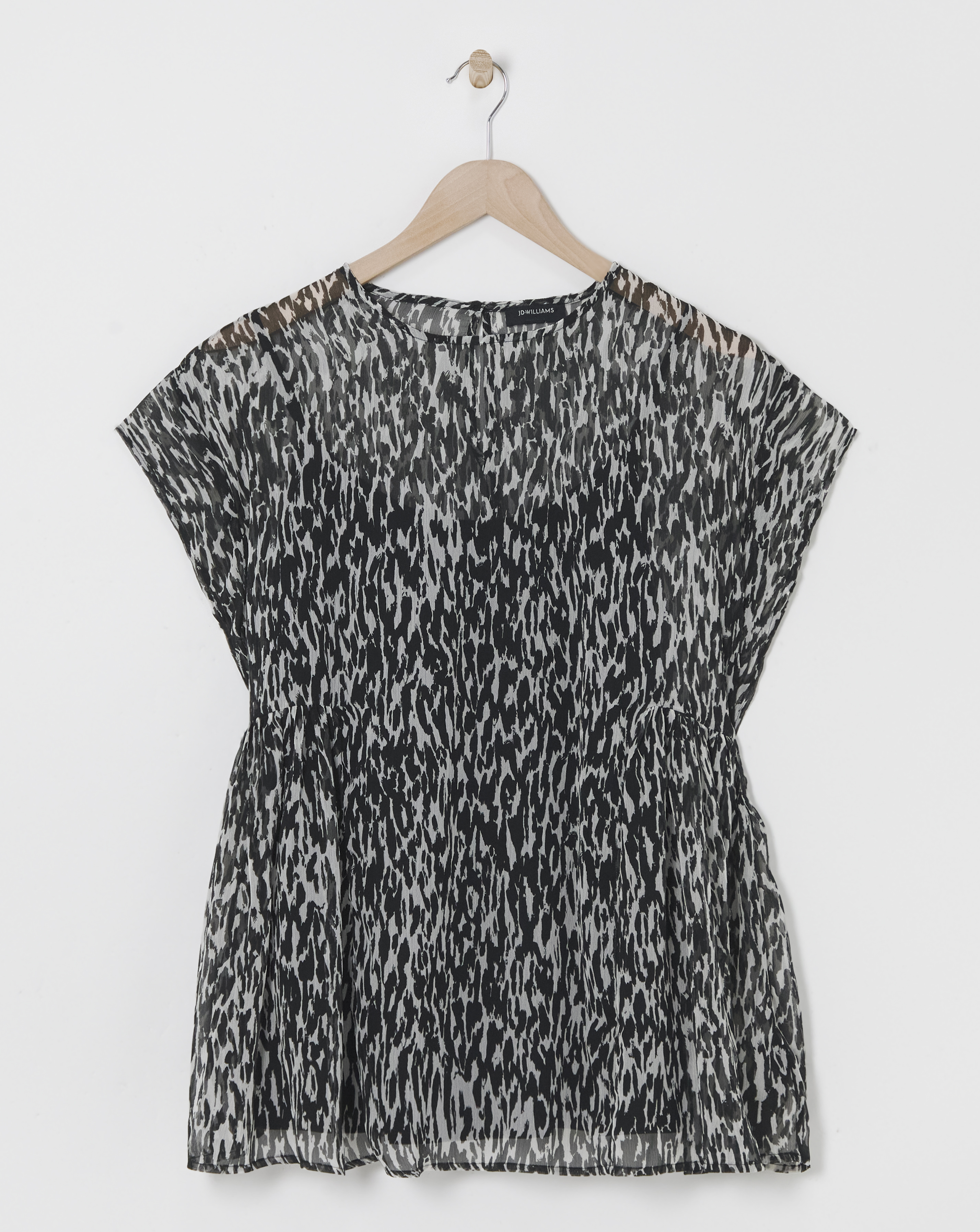 Sheer Smocked Top With Cami