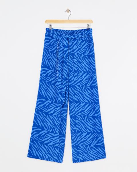 Crinkle Tie Waist Wide Leg Trouser