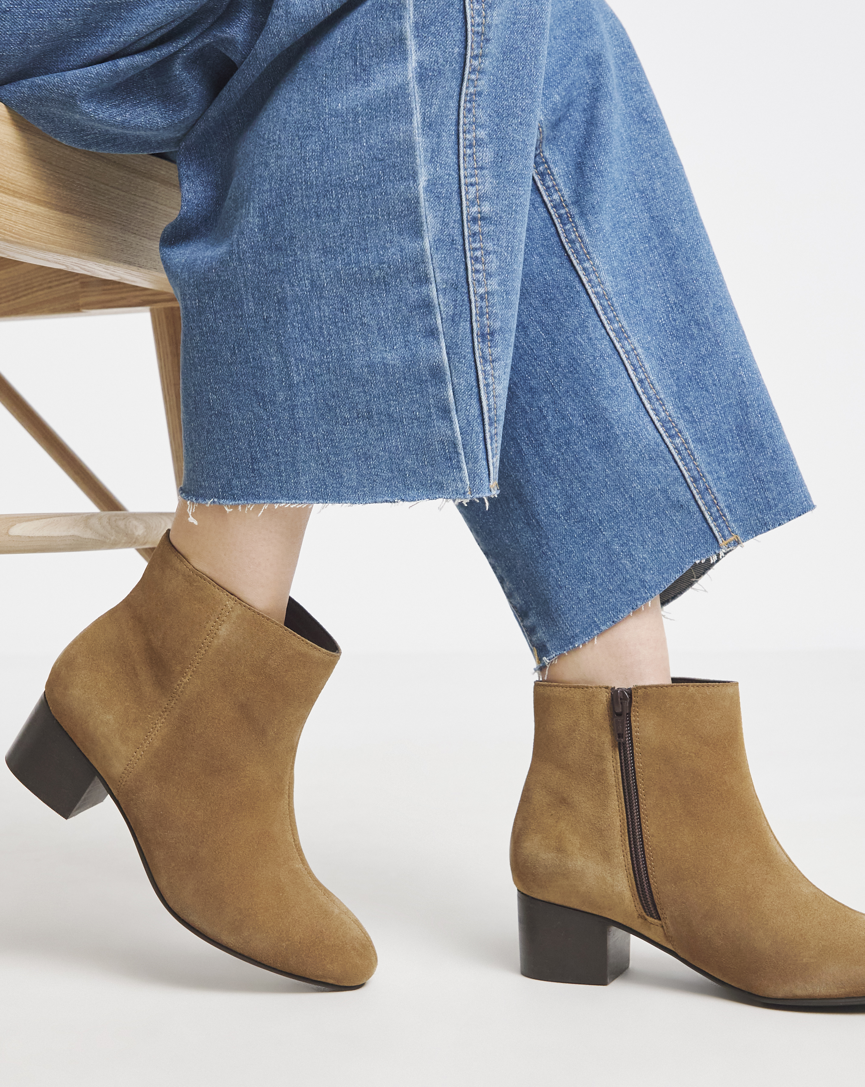 Low Block Heel Ankle Boot E Fit