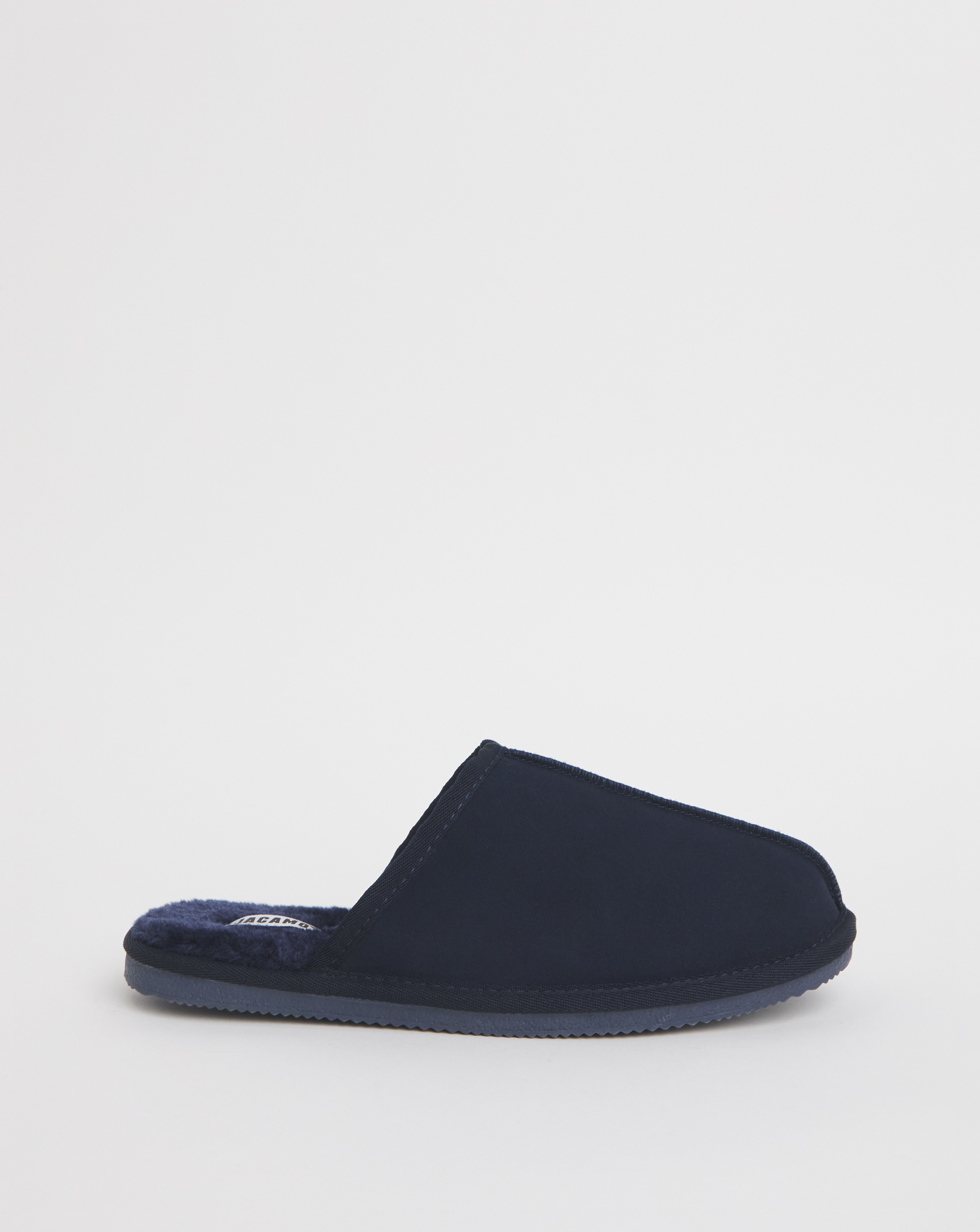 Suede Faux Fur Lined Slippers Wide