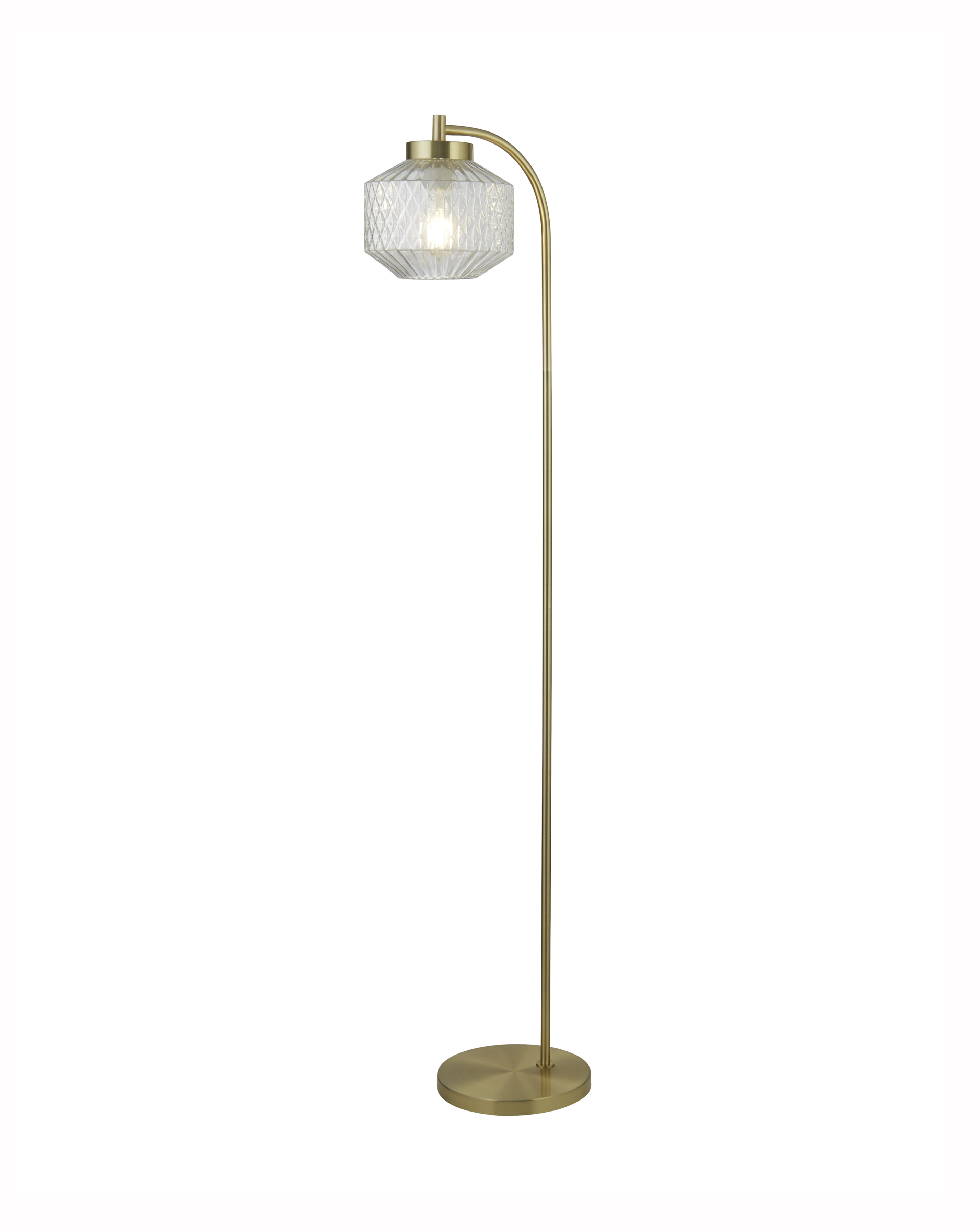 Searchlight Clear Glass And Brass Floor Lamp