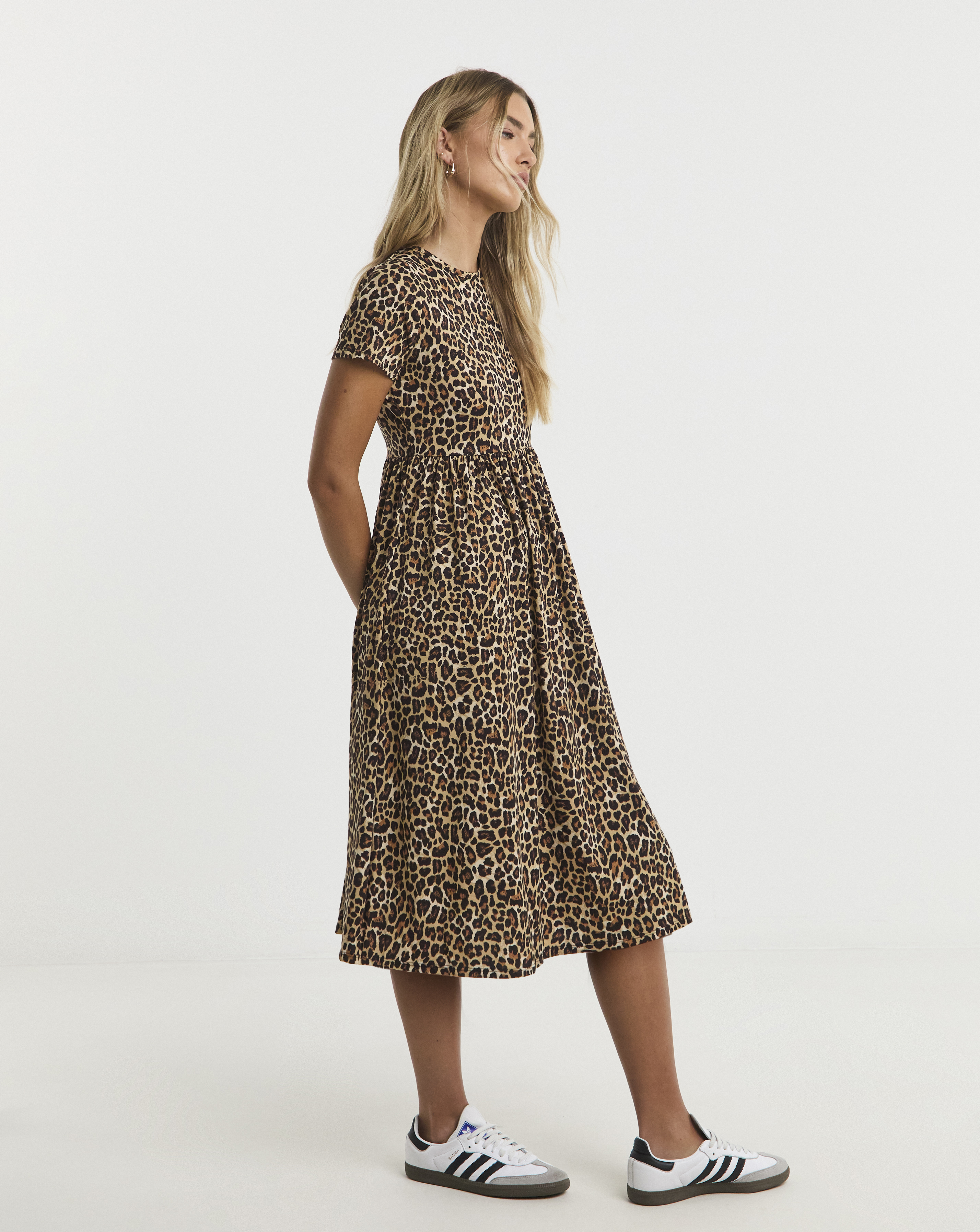 Simply Be - Women's Leopard Supersoft Midi Dress - Size 26 - Leopard - 95% Recycled Polyester 5% Elastane