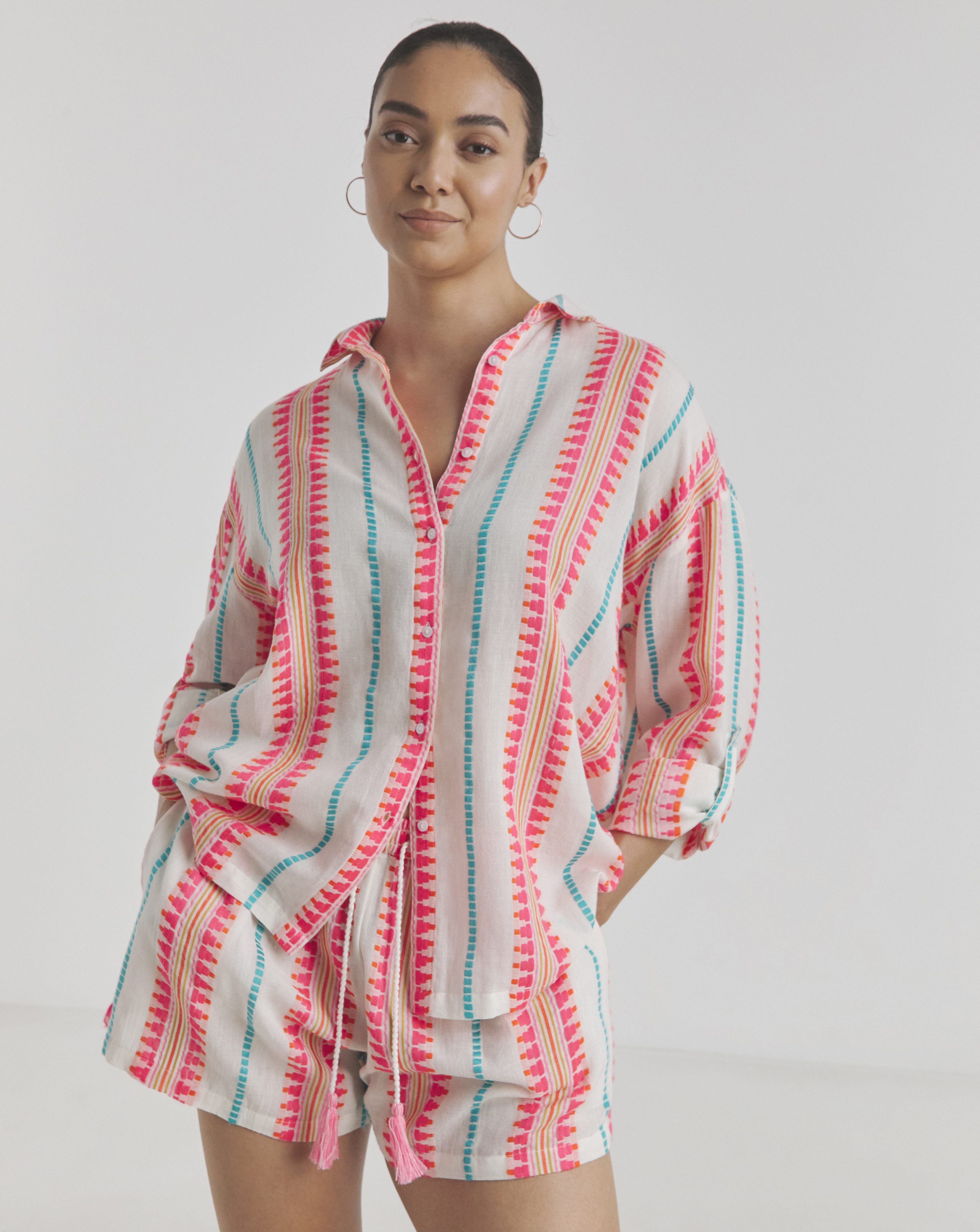 Beach to Jacquard Stripe Co ord