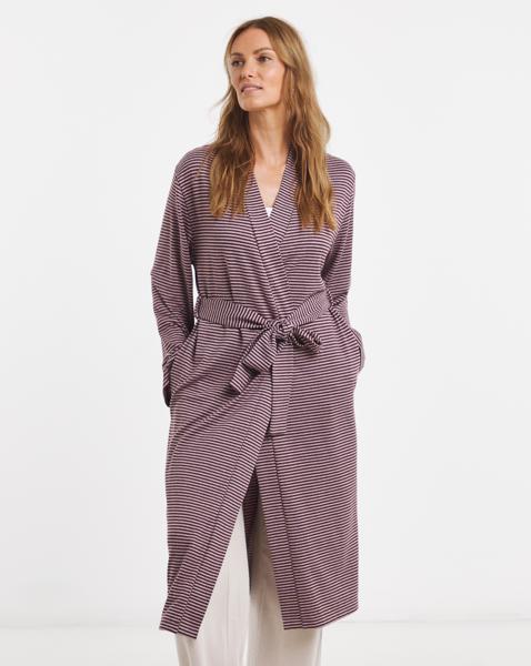 Soft Knit Stripe Dressing Gown