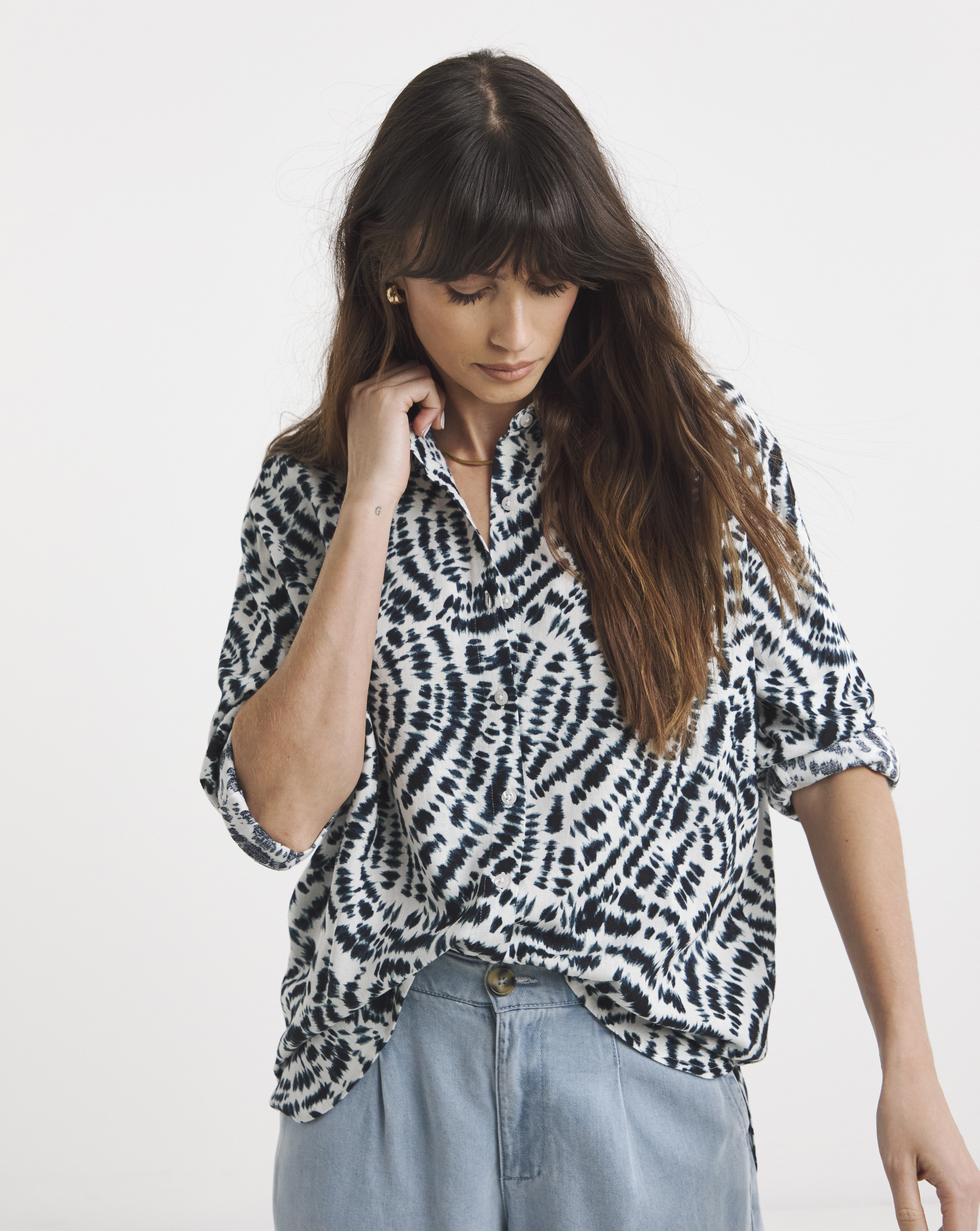 Printed Linen Mix Shirt