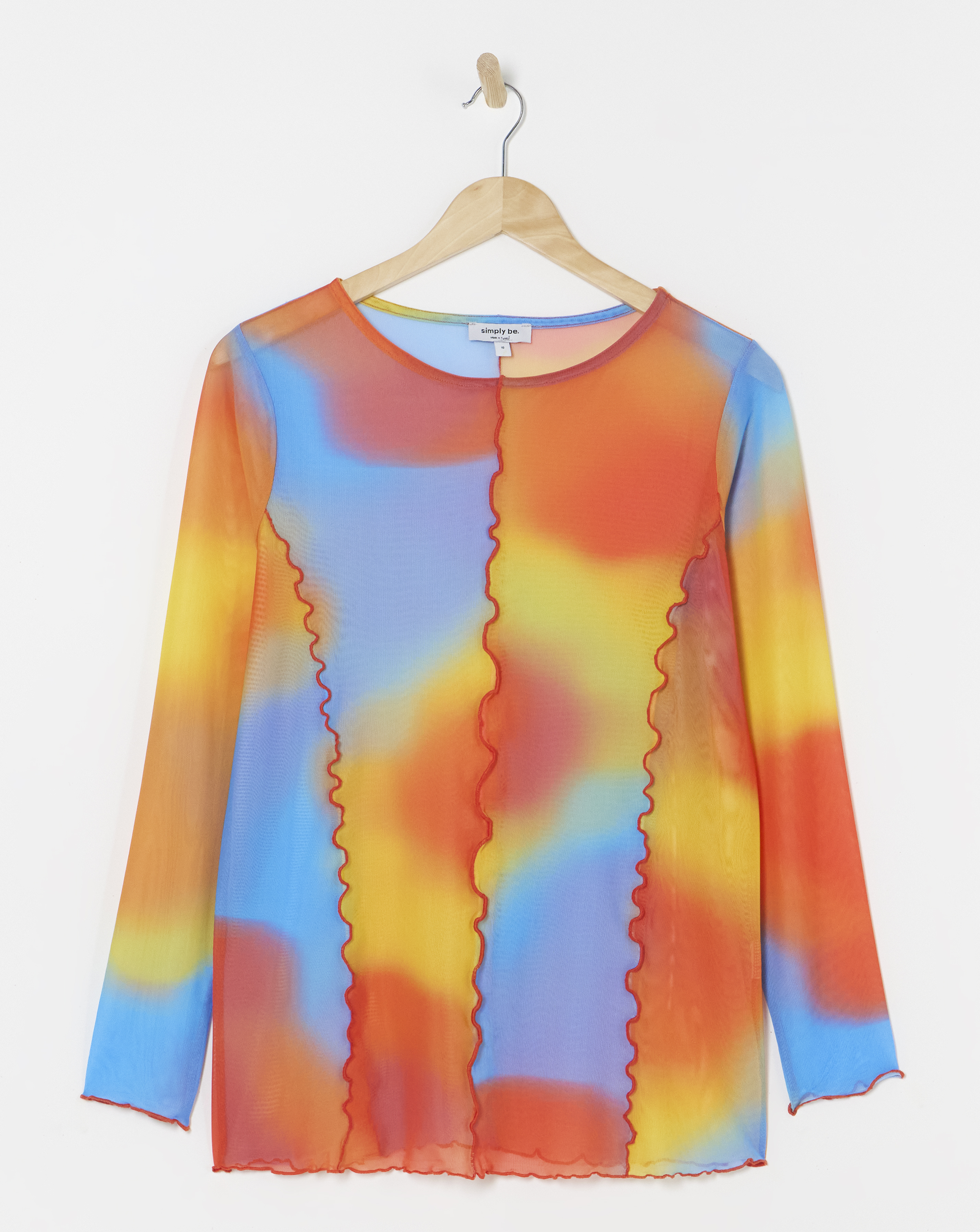 Multi Print Mesh Overlock Top