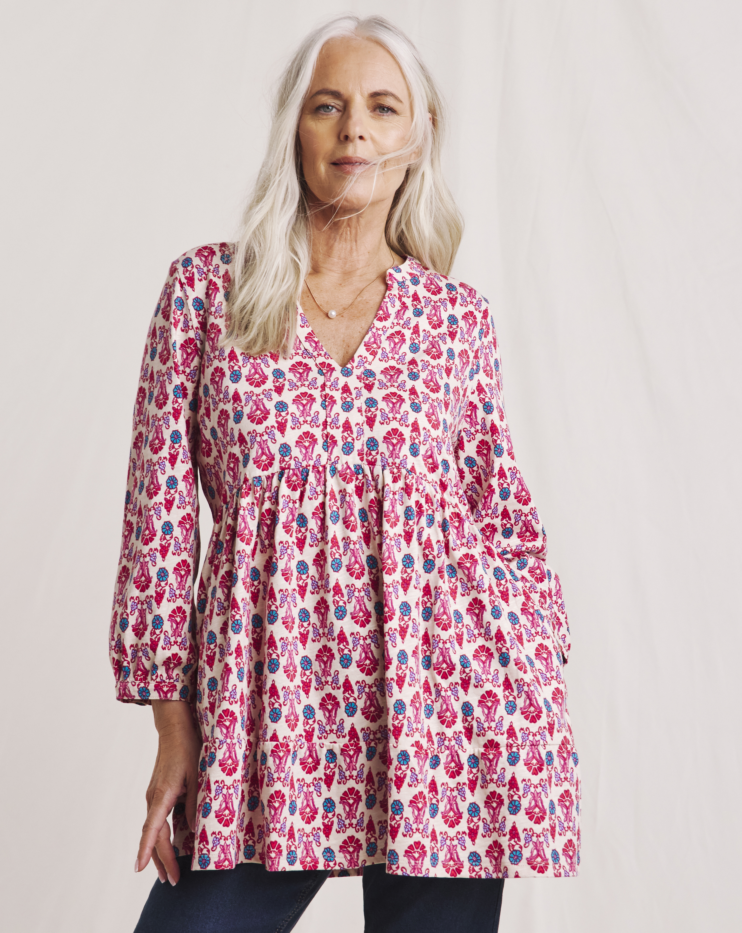 Julipa Tiered Pure Cotton Swing Tunic