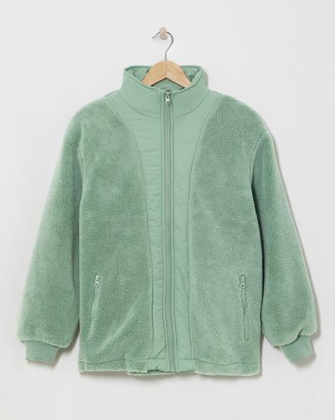 Funnel Neck Longline Borg Jacket