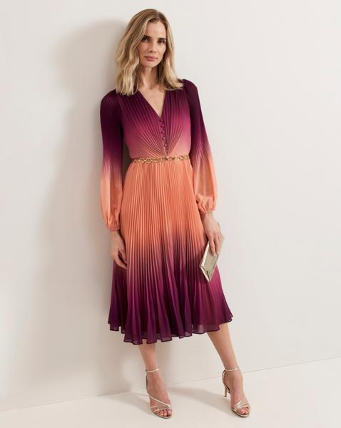 Phase Eight Button Detail Pleat Dress