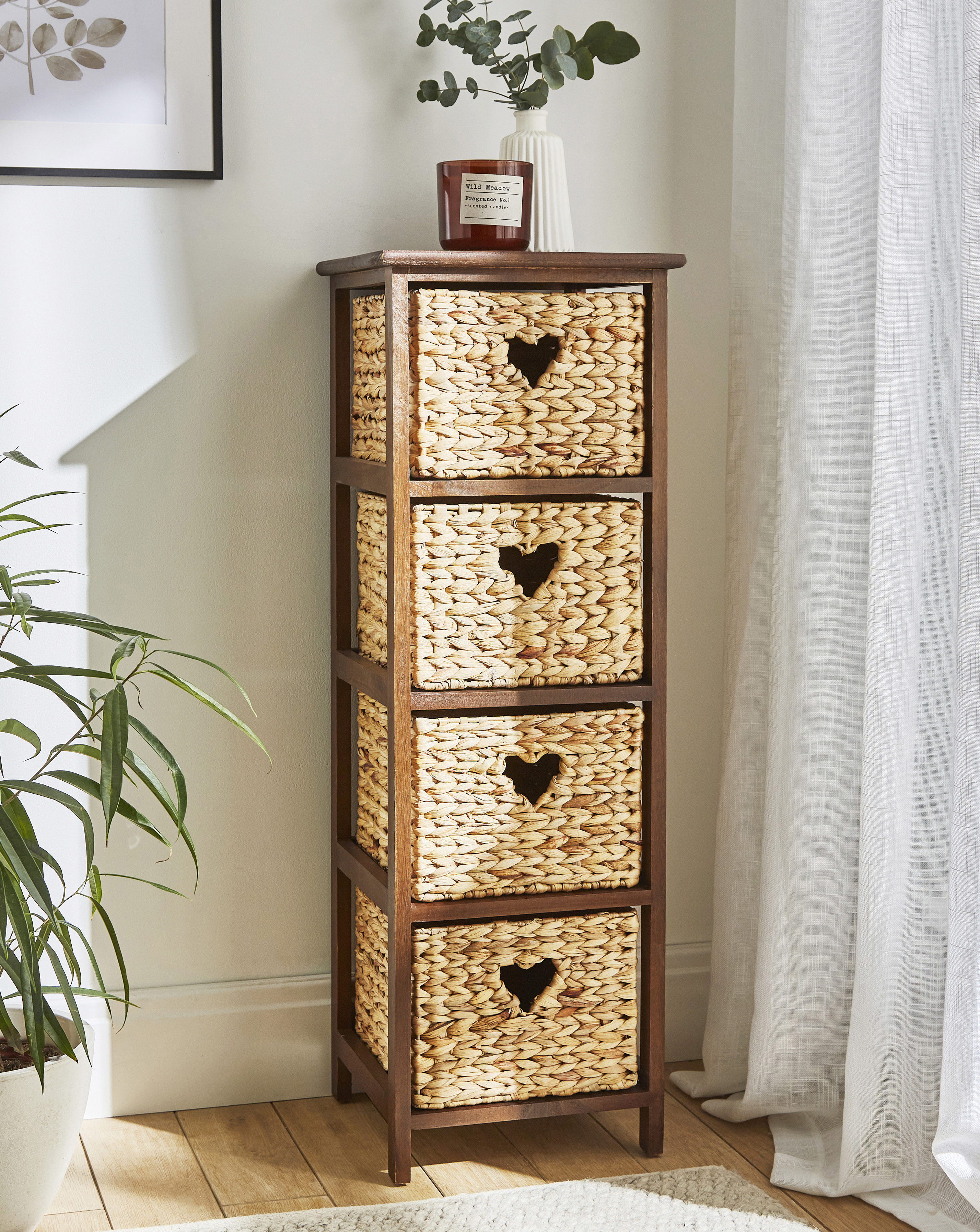 Hyacinth Hearts 4 Drawer Tall Unit
