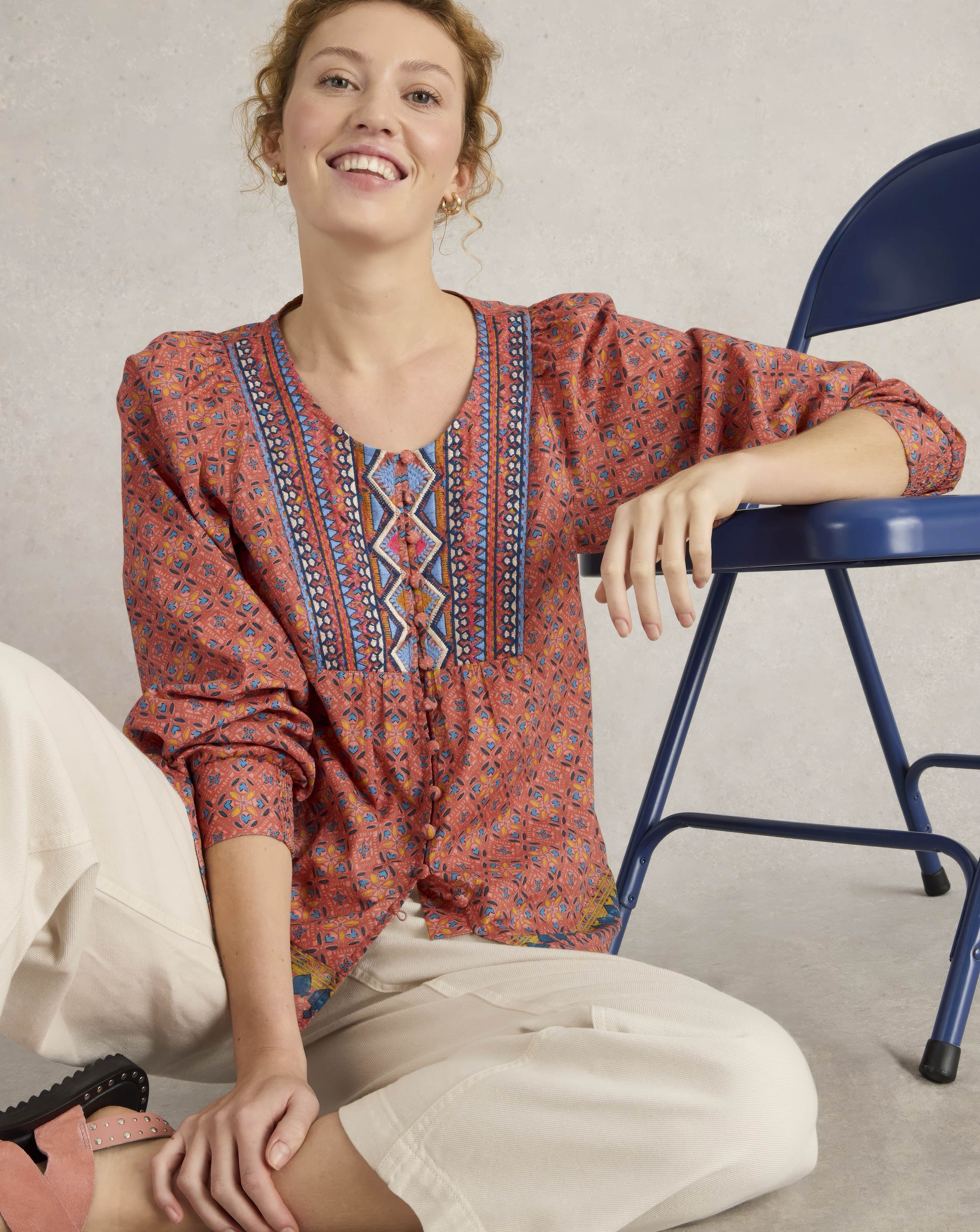 White Stuff Embroidered Top