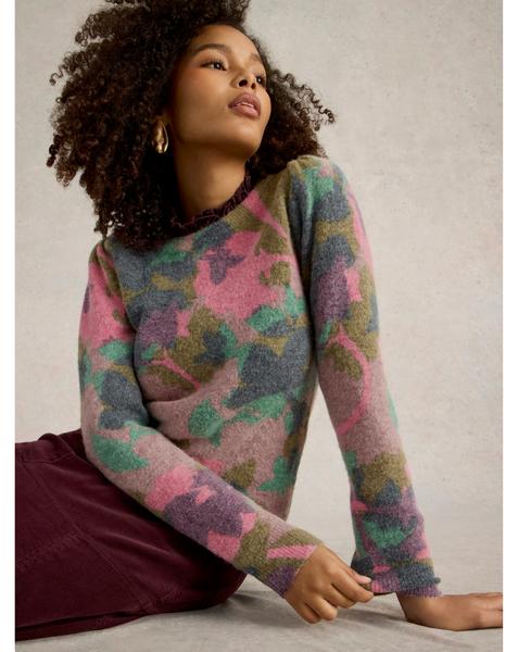 White Stuff Printed Floral Jumper