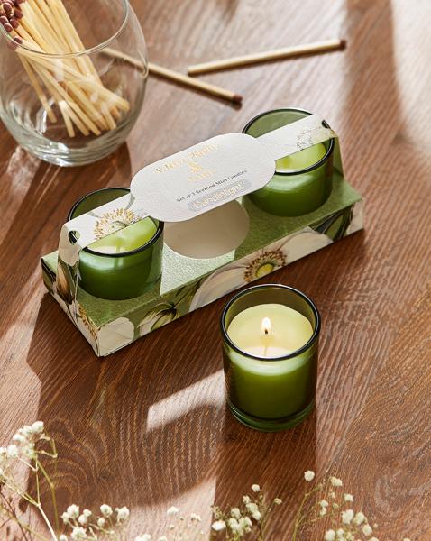 White Poppy & Sage Set of 3 Votives