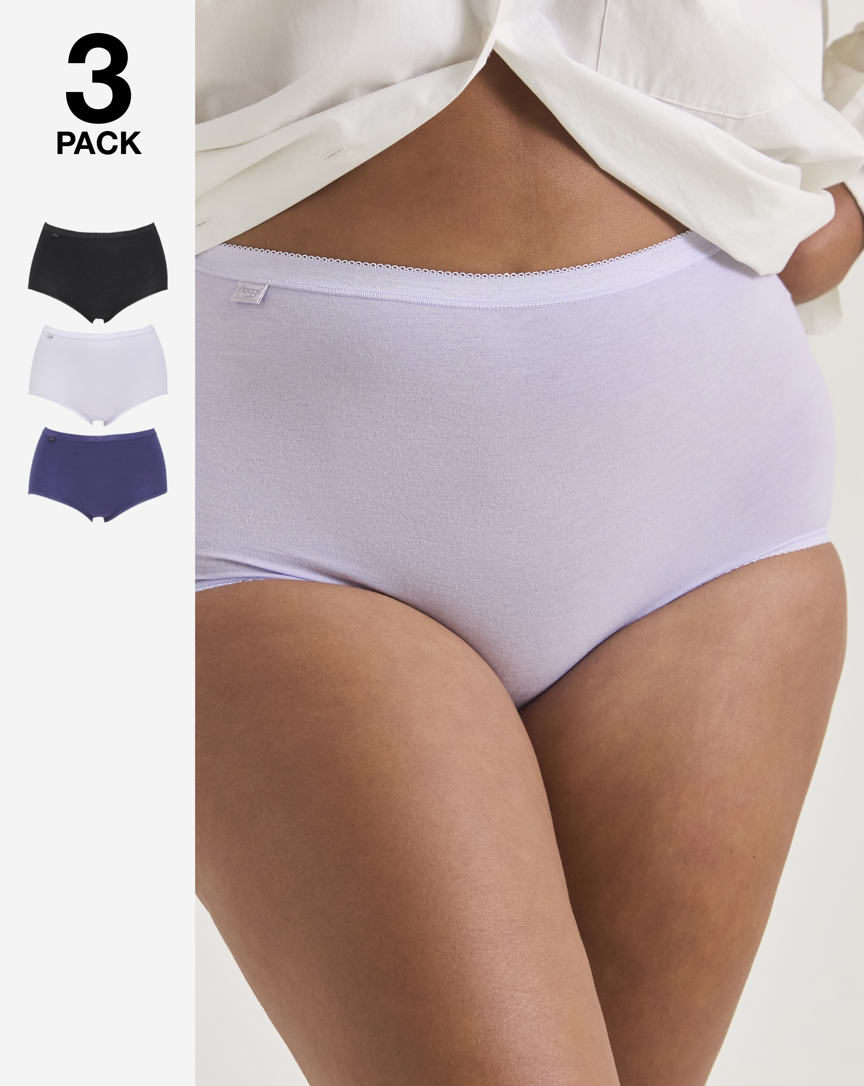 Sloggi 3Pk Basic Maxi Briefs Lilac Multi